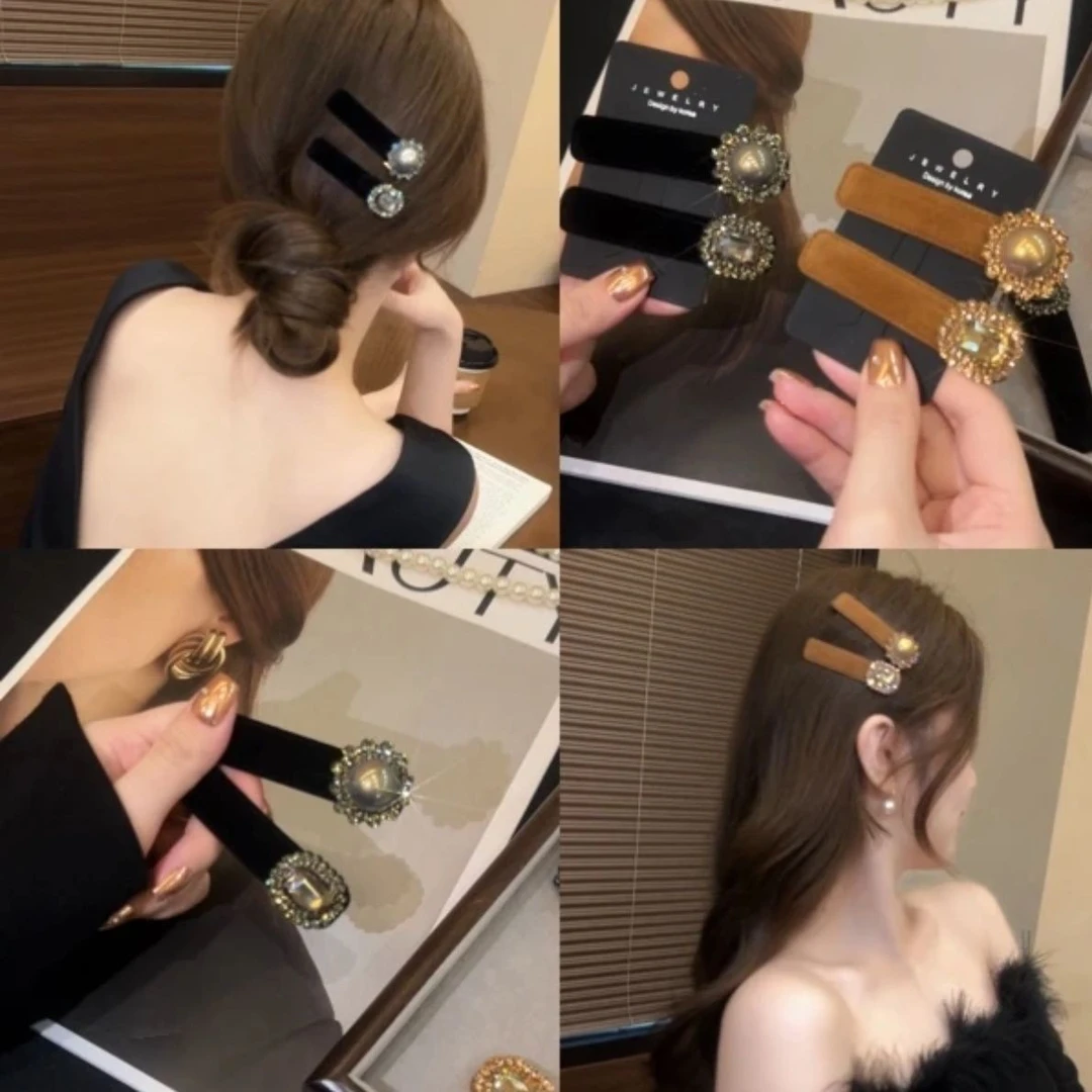 韩版闪钻发夹女新款高级感侧边刘海夹发卡前额后脑勺碎发bb夹