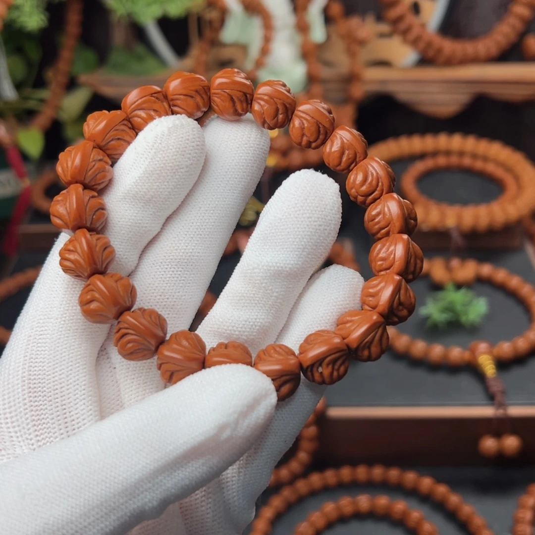 吊坠桃核π*1.4双脊龙手串