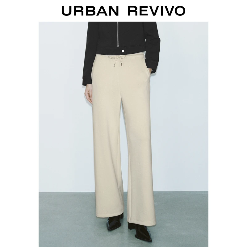 UR2025秋季新款女装时尚百搭休闲慵懒风抽绳阔腿裤UWJ650011