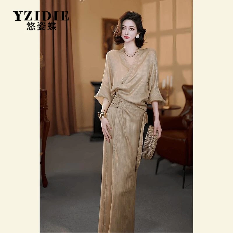 YZIDIE2025夏季超火穿搭御姐气质名媛女神范独特漂亮大方得体咖色