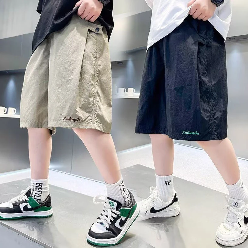 男童速干短裤夏季2025新款儿童薄款运动短裤中大童宽松帅气五分裤