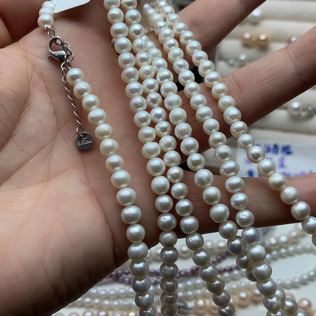 淡水珍珠5-6未镶嵌x35项链