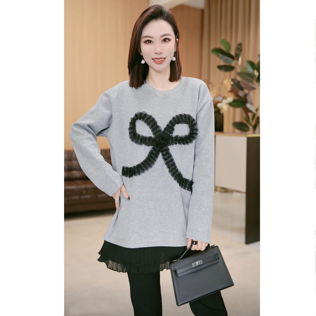 林果&季得 【晓梦】时尚减龄气质百搭百搭女士设计感卫衣