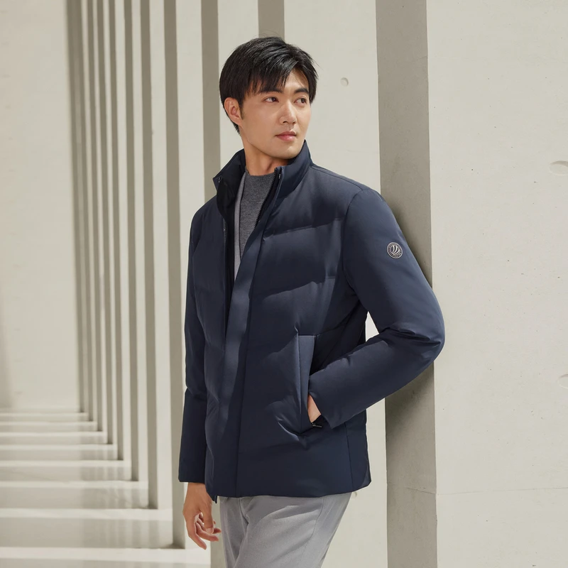 【】24年秋冬新款鹅绒短款立领外套休闲时尚百搭男士羽绒服