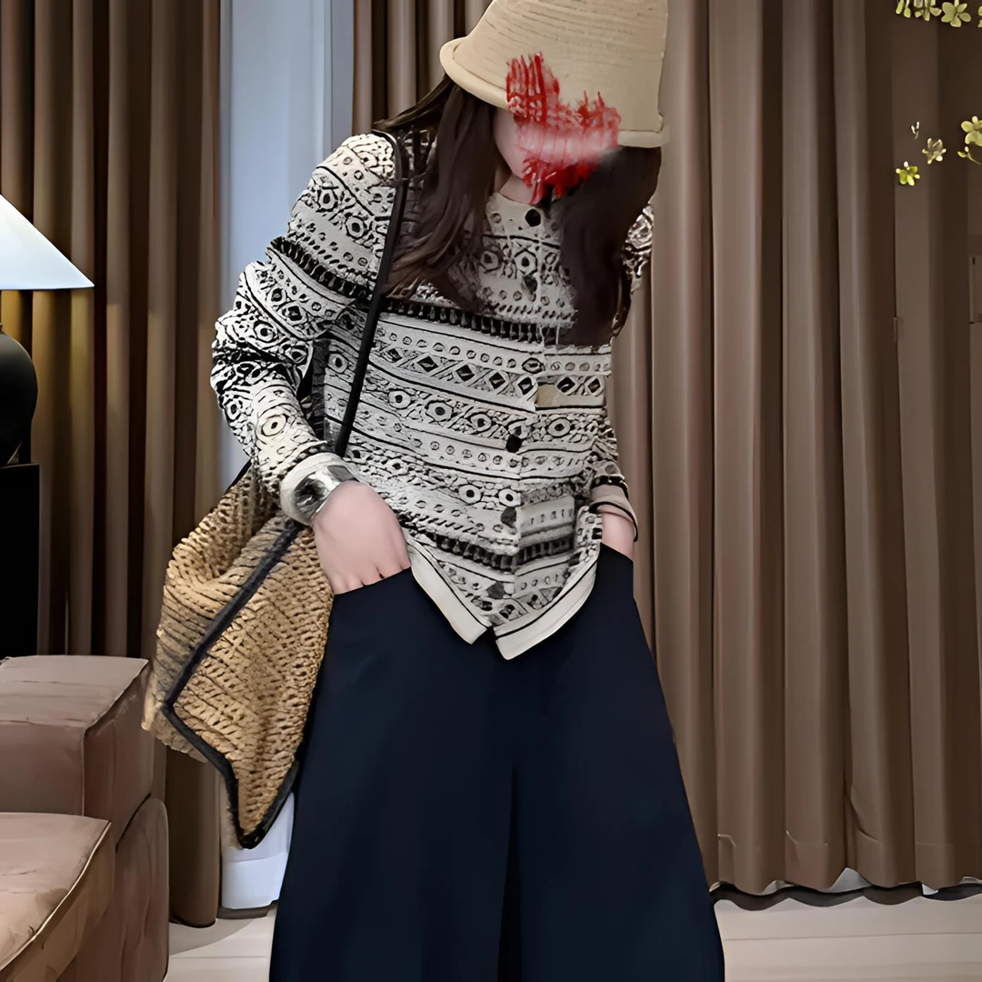 2025春款小众设计极简风百搭费尔岛针织开衫