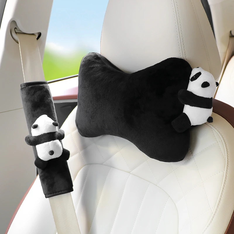 汽车头枕护颈枕车载一对枕头车内安全带护肩套卡通可爱车用颈椎枕