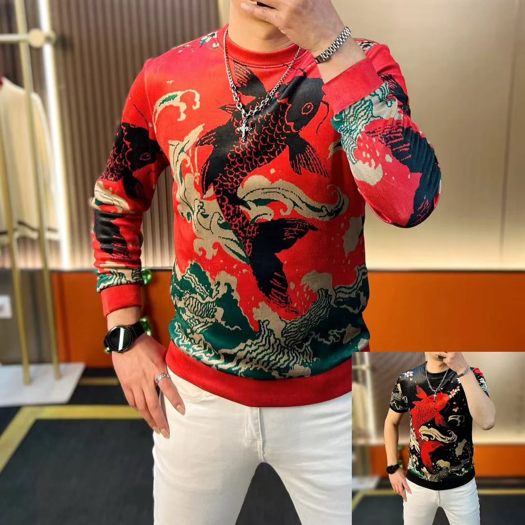 【新巴酷】2025新款男士丝绒卫衣加厚百搭圆领休闲长袖高品质T恤