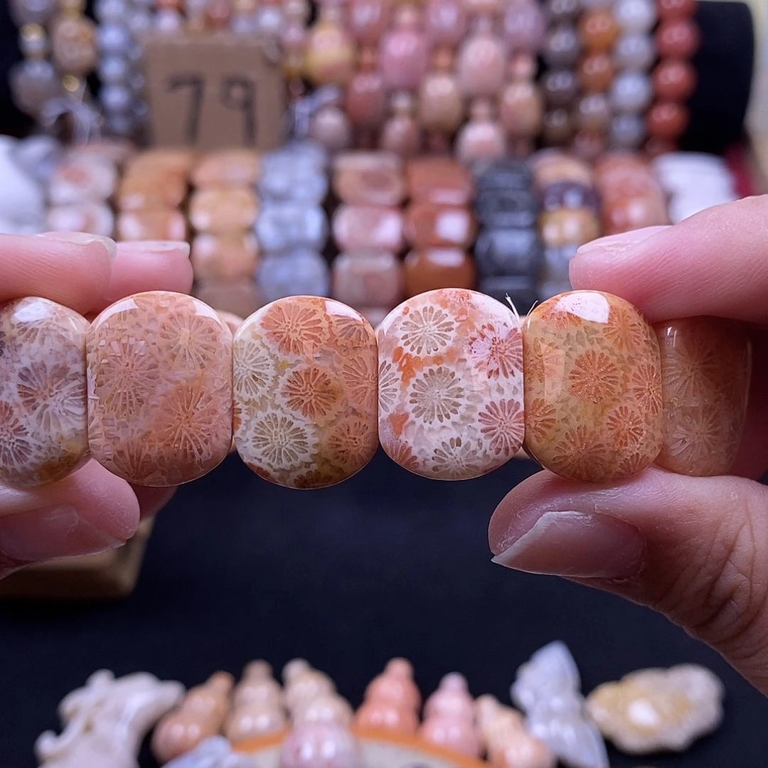 硅化珊瑚（珊瑚玉）手牌未镶嵌41