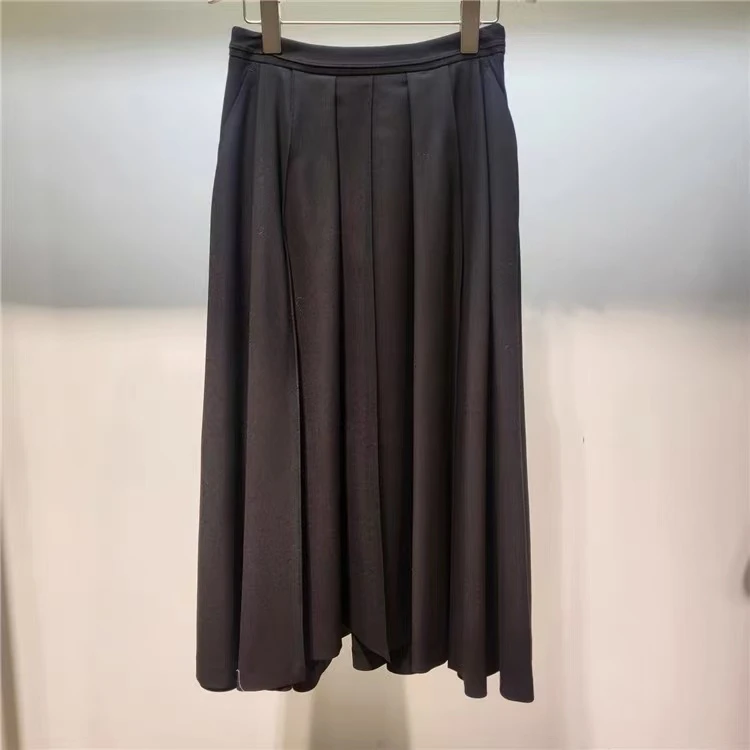 SS25297   Time弹力腰100%压缩羊毛百褶半身裙