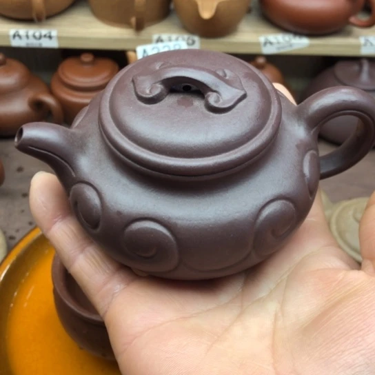 紫砂茶壶紫泥仿古如意180豪升左右
