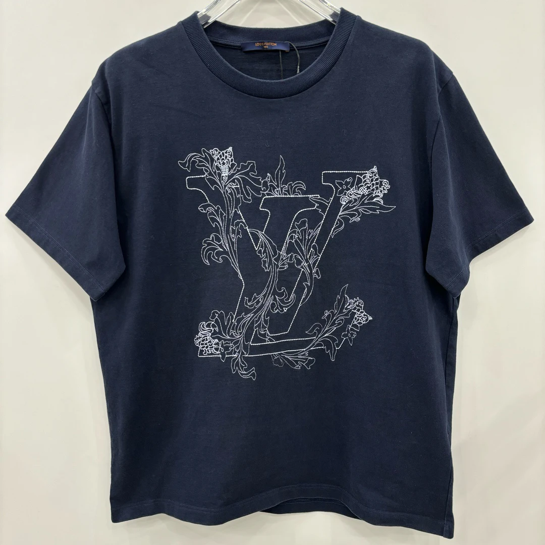 99新 LouisVuitton/路易威登 花卉刺绣logo圆领短袖/尺码XL/6792