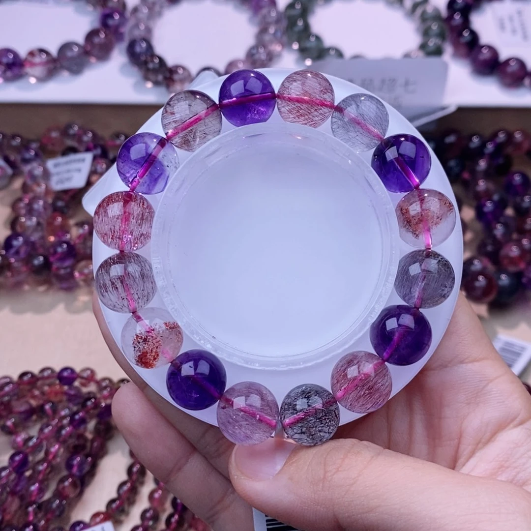 未镶嵌手链水晶仙女黑加仑超七12mm