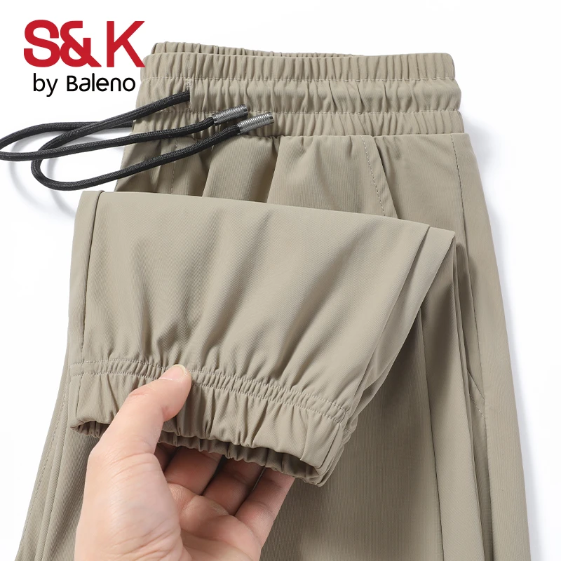 班尼路S&K系列冰丝裤子男款夏季轻薄透气束脚裤男士宽松运动长裤B