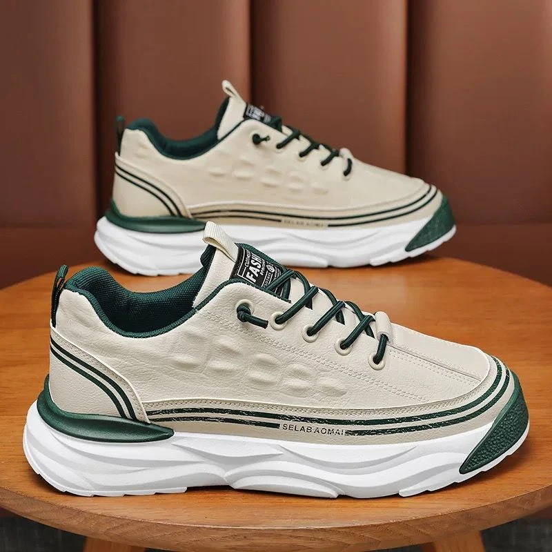 男鞋秋冬款潮流百搭休闲板鞋一脚蹬运动鞋厚底内增高小白老爹S081