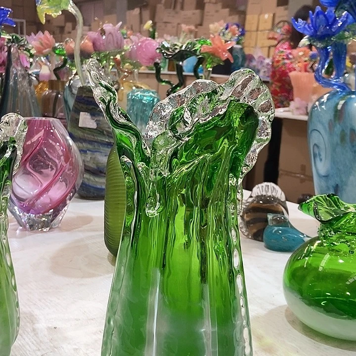 琉璃琉璃花瓶高34口12