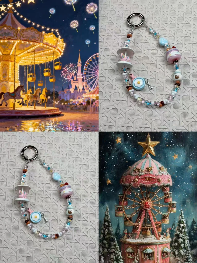 A124LALA原创进口米珠高端手机链［秋冬马卡龙］