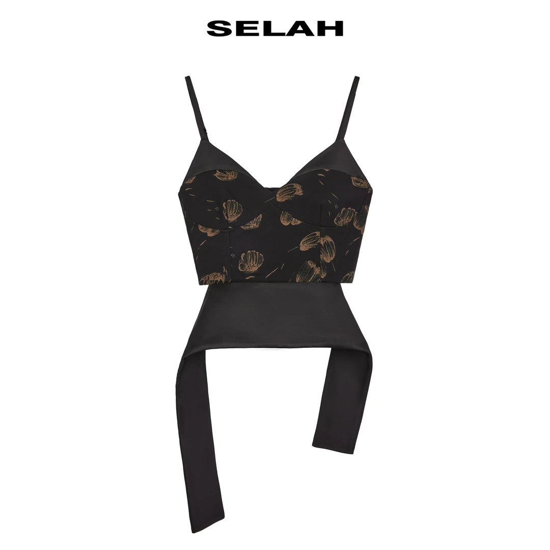 SELAH雯周周 V领性感显瘦掐腰小吊带S4Q201005