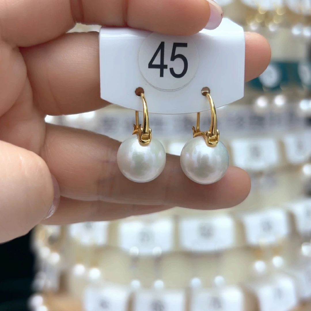 淡水珍珠耳饰银S925镶嵌