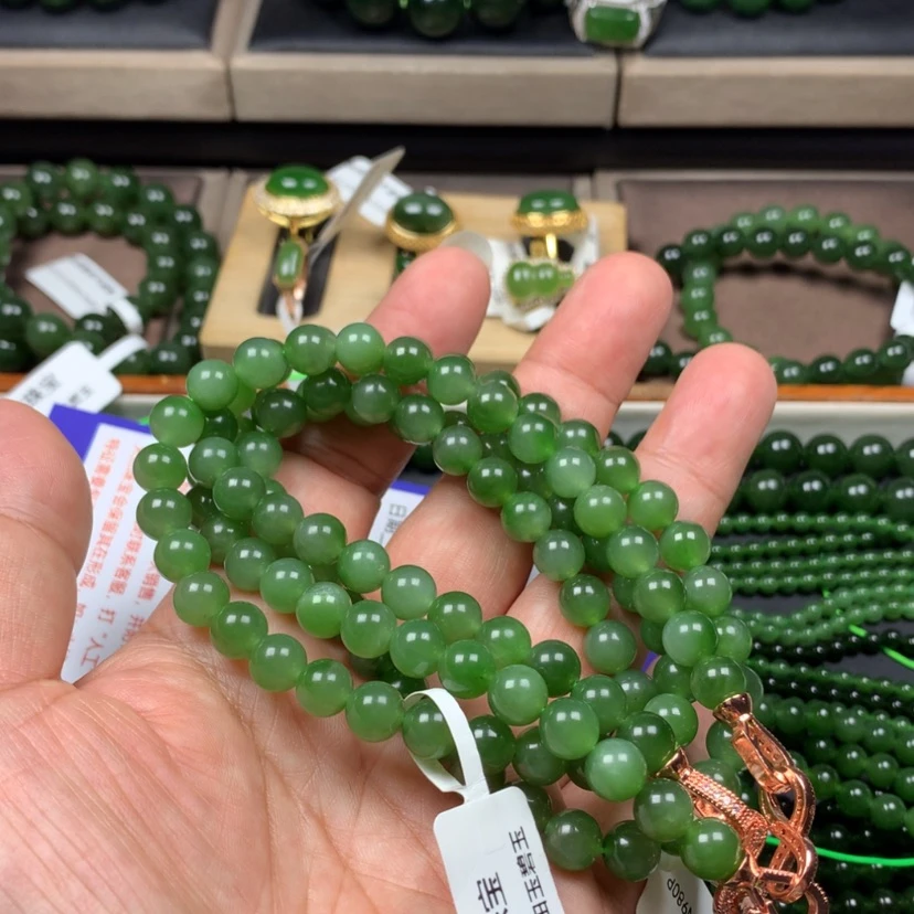 【闪购商品】和田玉（碧玉）未镶嵌颈饰乐*8m m