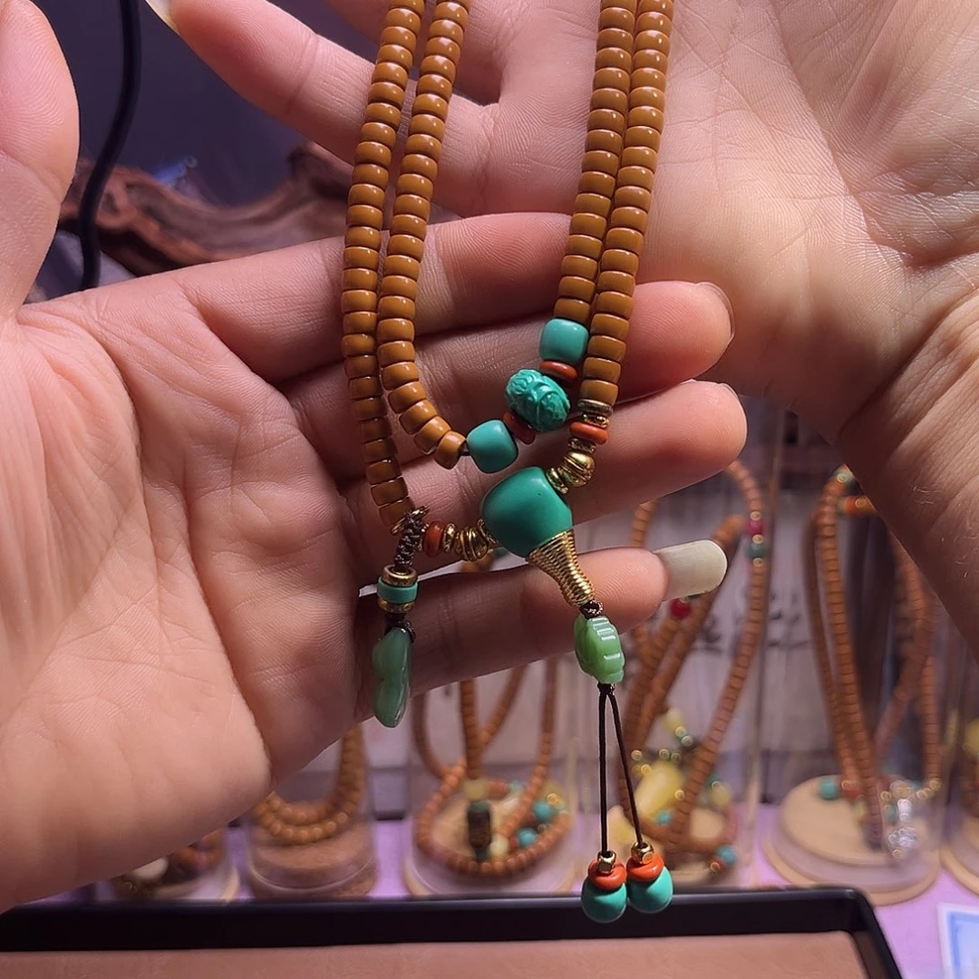 橄榄核手串/手链6.0满配脖挂药片