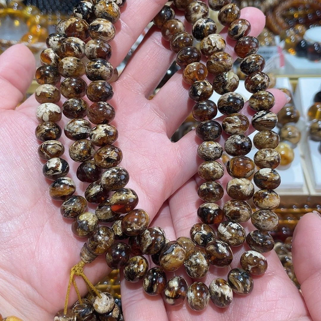 琥珀未镶嵌手链10m溶洞