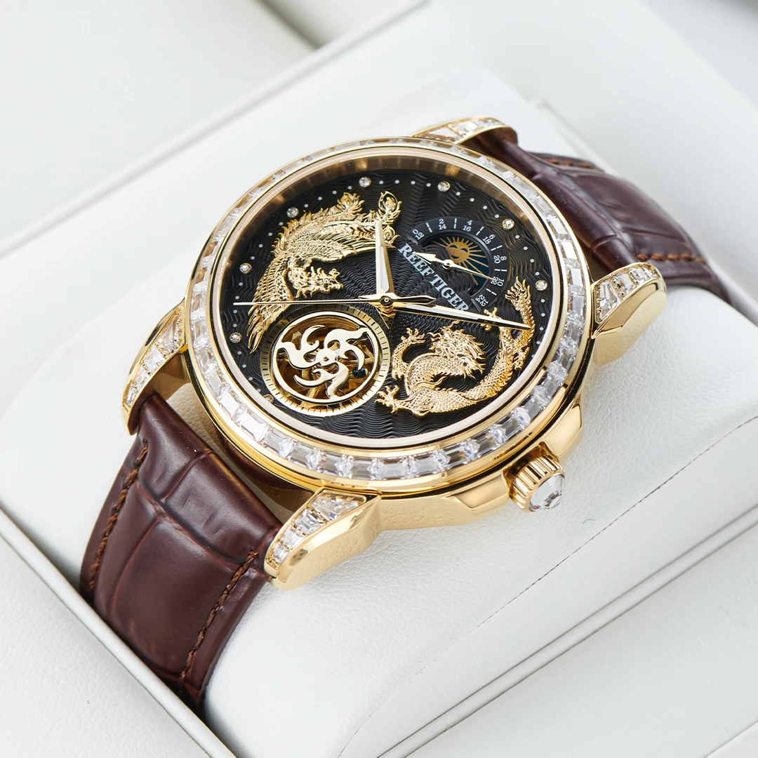 男士全自动防水夜光龙凤多功能奢华休闲机械表