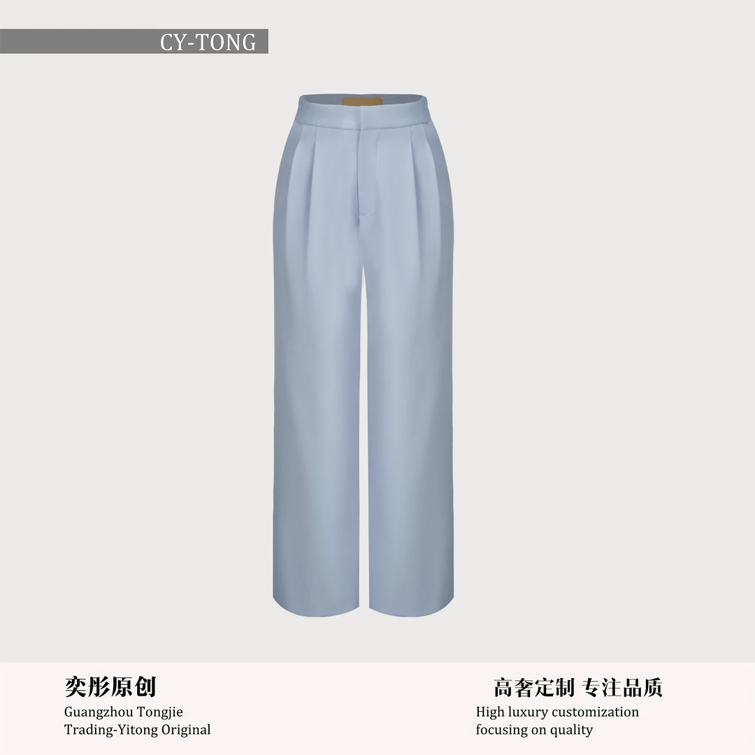 【彤姐原创】春季修身优雅气质显瘦时尚设计师款阔腿裤子W25D332