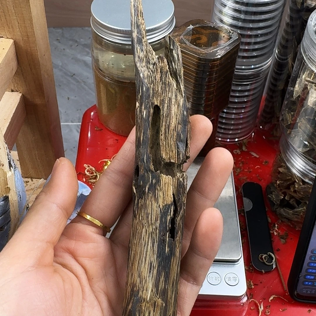 香料绿奇楠陆河天然虫漏17克