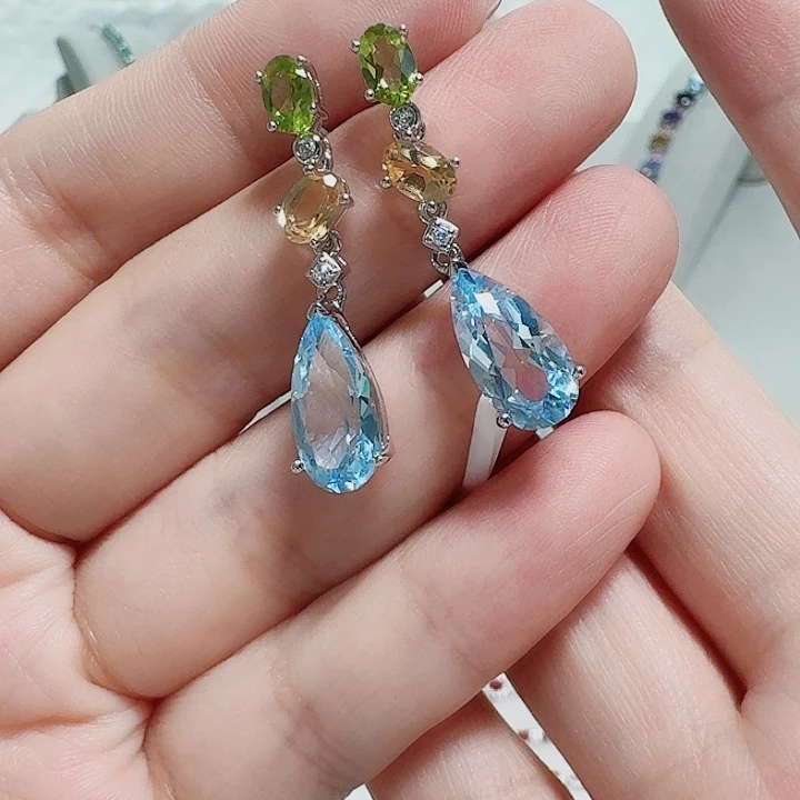 吊坠925银合成立方氧化锆耳钉