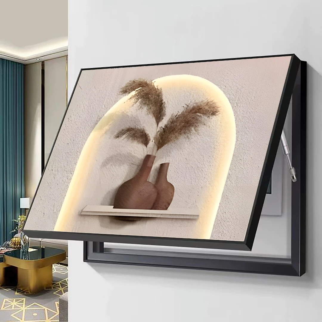 砂岩侘寂风电表箱装饰画遮挡弱电箱总电闸盒多媒体盒挂画5060