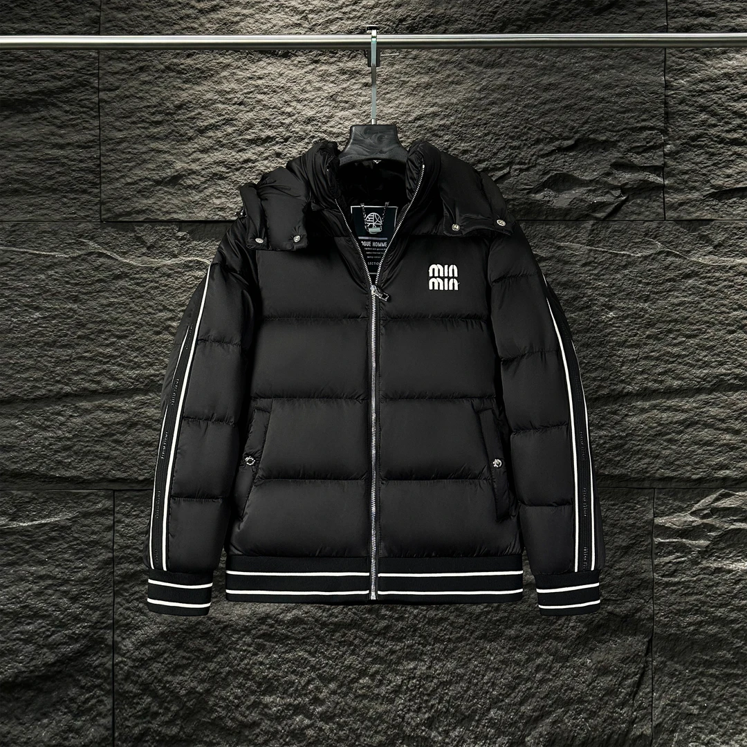 CB-24611-冬季新款高级感简约刺绣小标加厚羽绒服外套