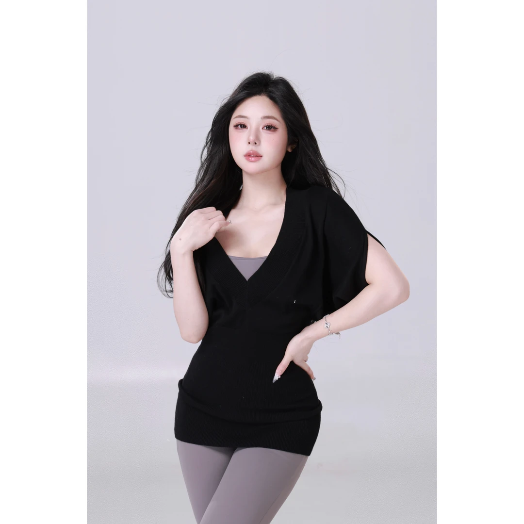 11.3清清萌面侠【半熟姐姐】简约百搭吊带高腰长裤罩衫运动4406M