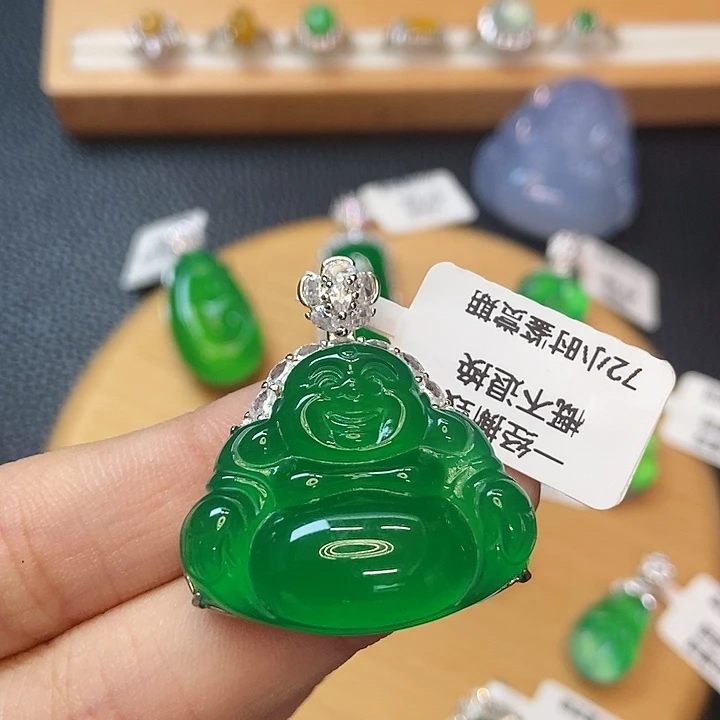’***、玛瑙/玉髓银S925镶嵌颈饰佛公