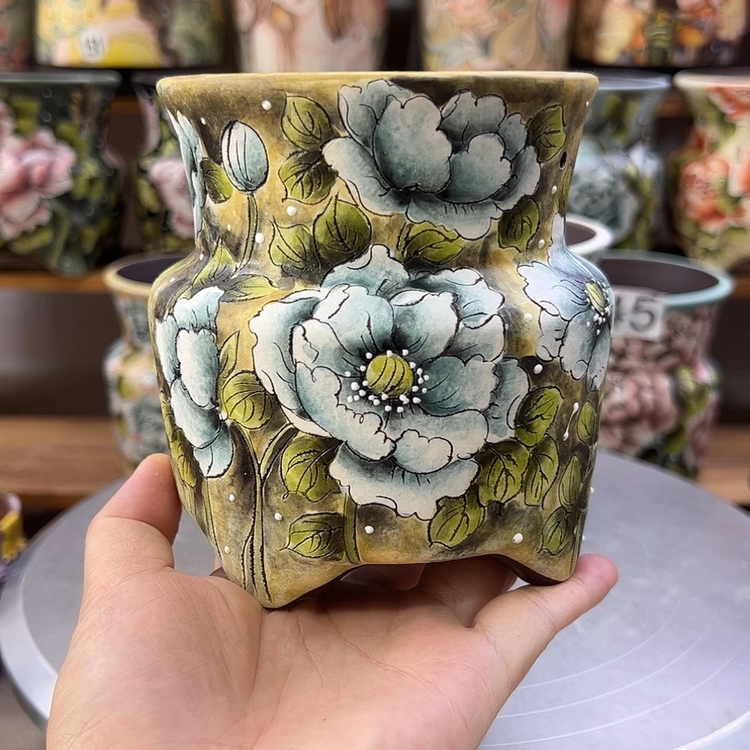 景德镇炫彩手绘口10高12