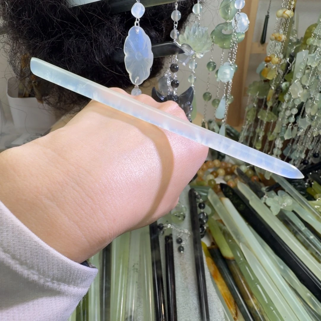 蛇纹石玉合金发饰