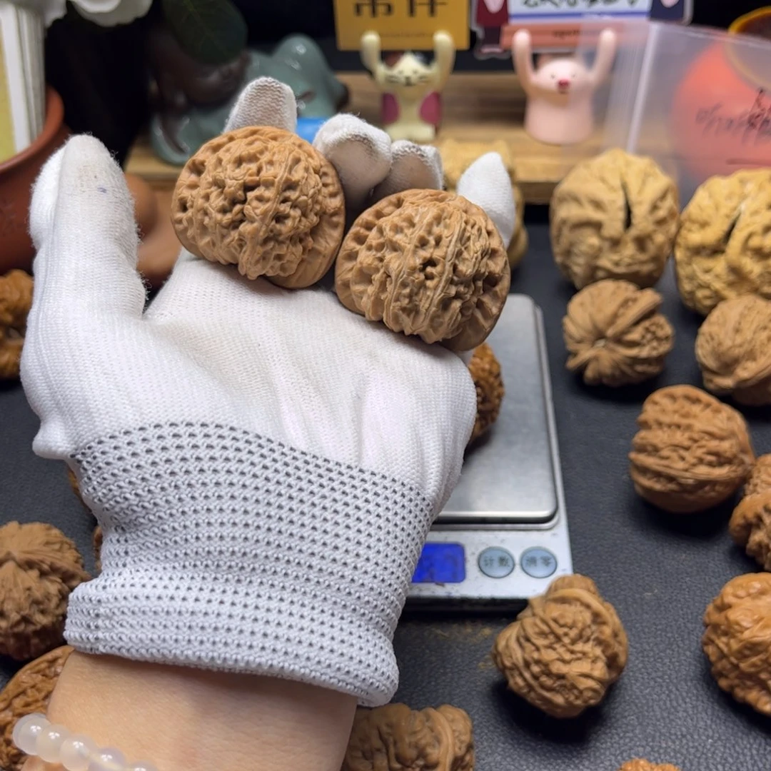 文玩核桃把件秋*。全品41边肚同尺无暇100