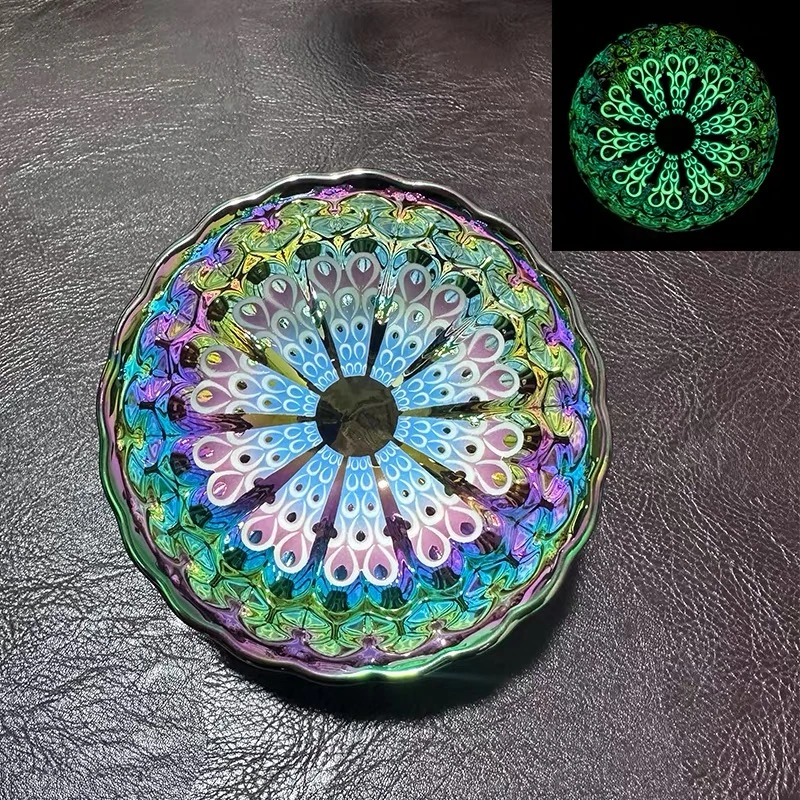 手工茶器 七彩全彩【夜光太阳花】主人杯