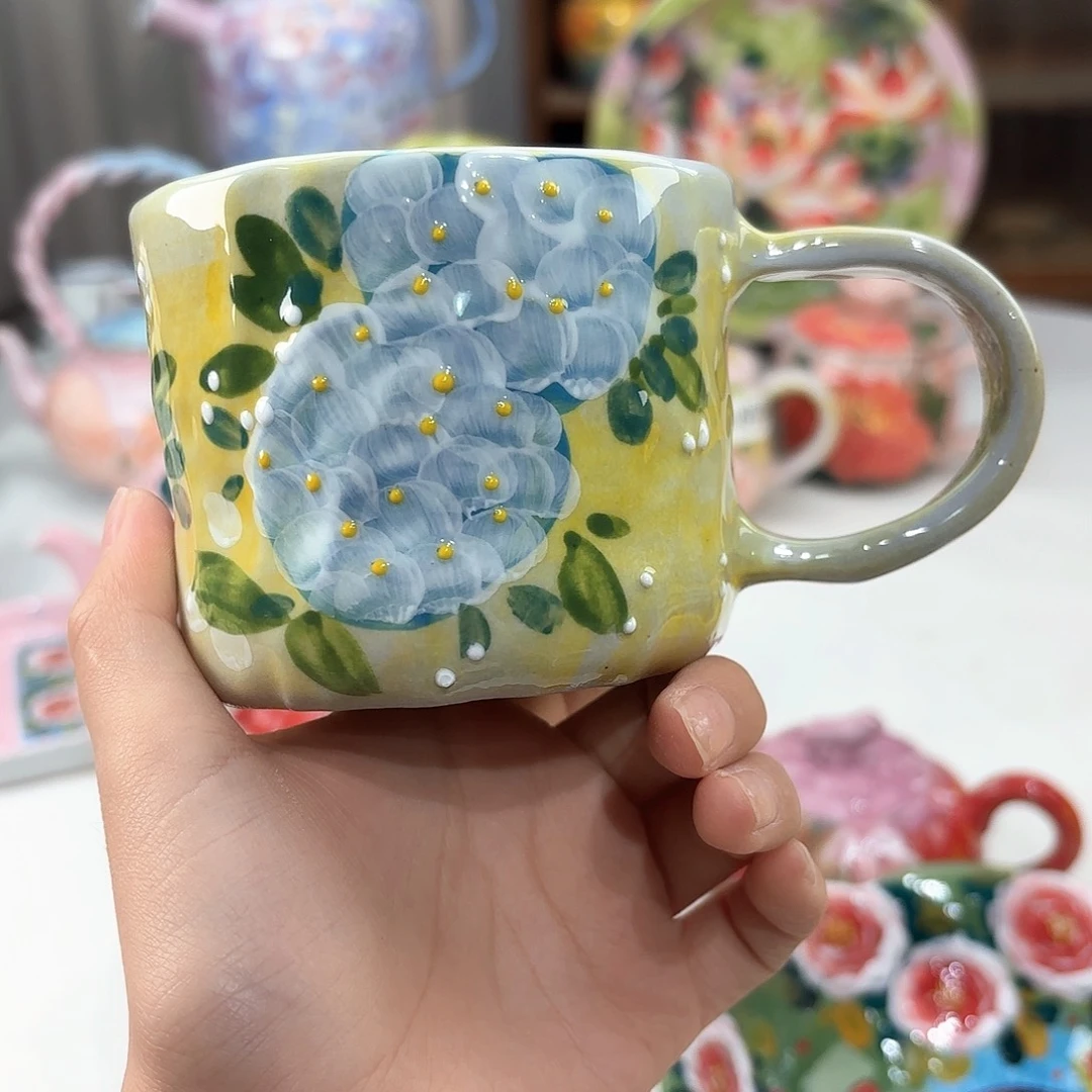 景德镇手绘高温釉下彩陶瓷茶具