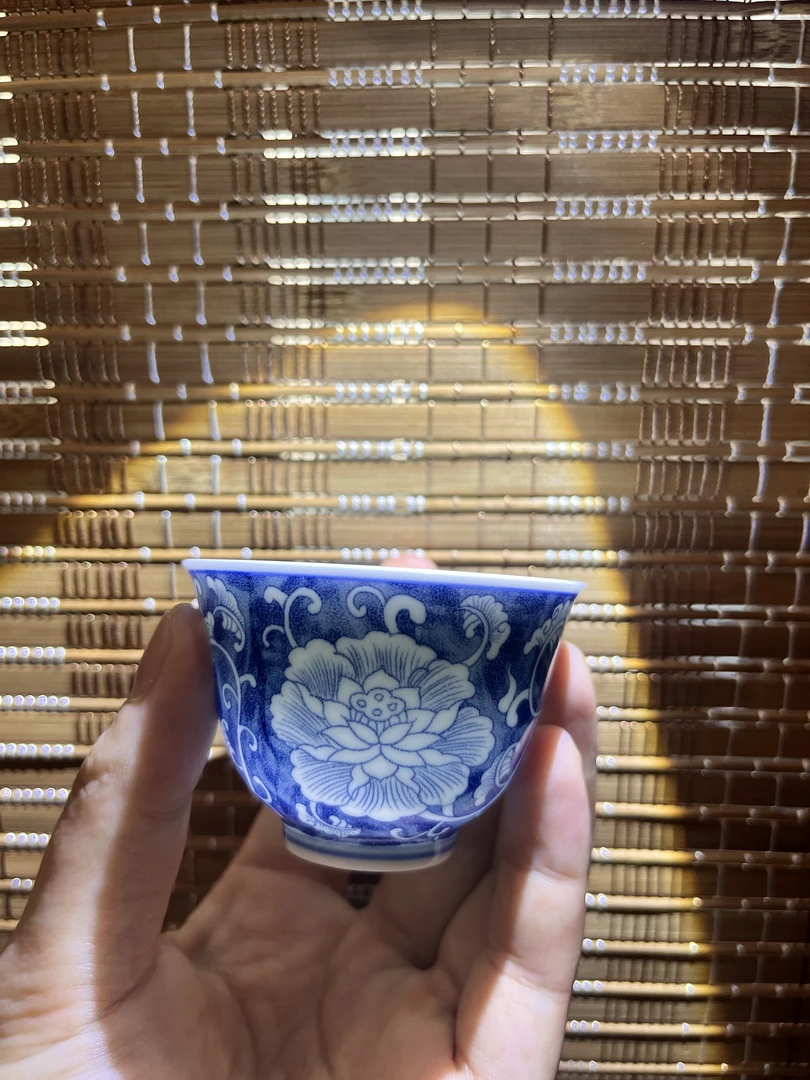 T景德镇高温瓷万花缠枝莲铃铛杯