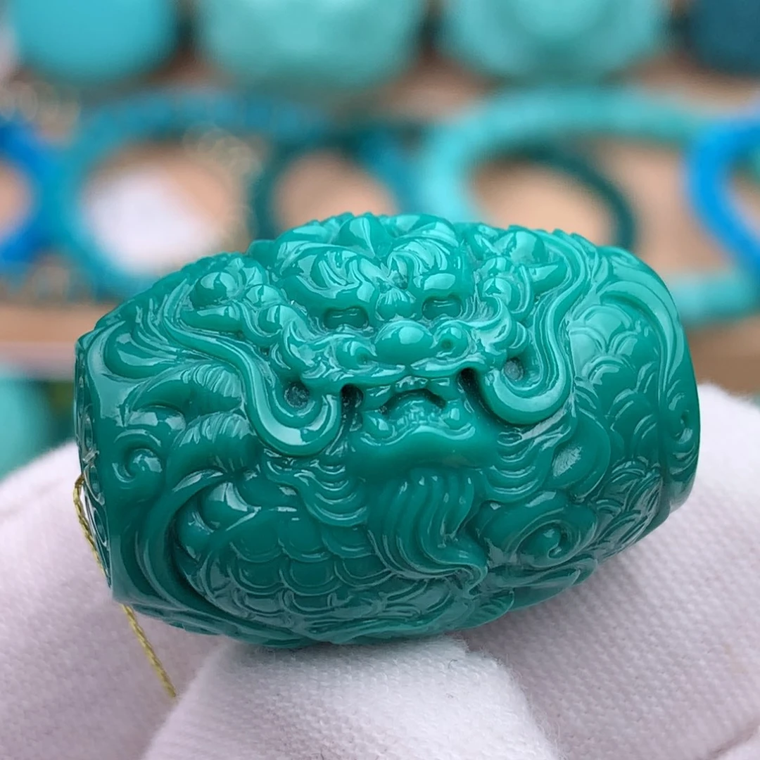 未镶嵌绿松石珠宝奇石龙桶珠