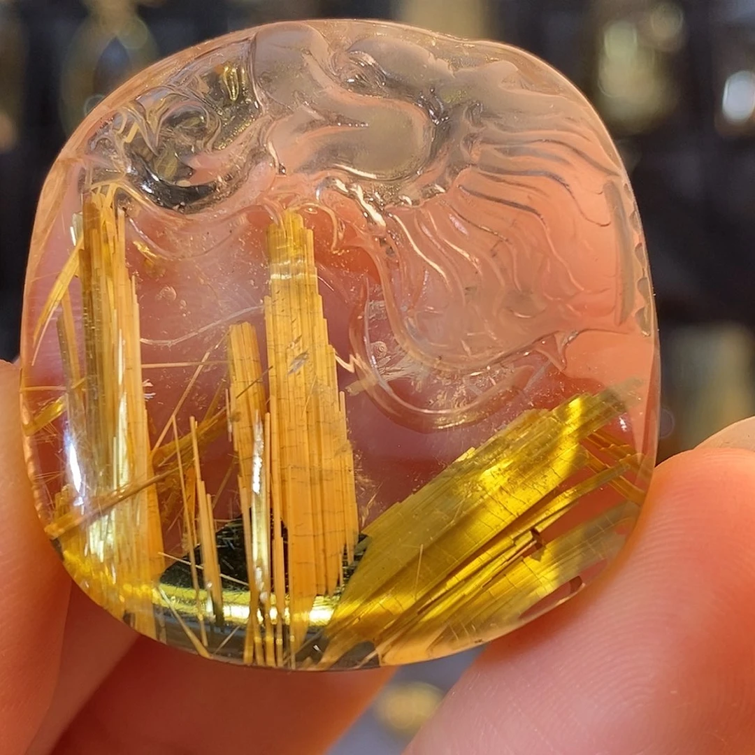 未镶嵌水晶颈饰天然钛晶燕尾钛龙牌吊坠