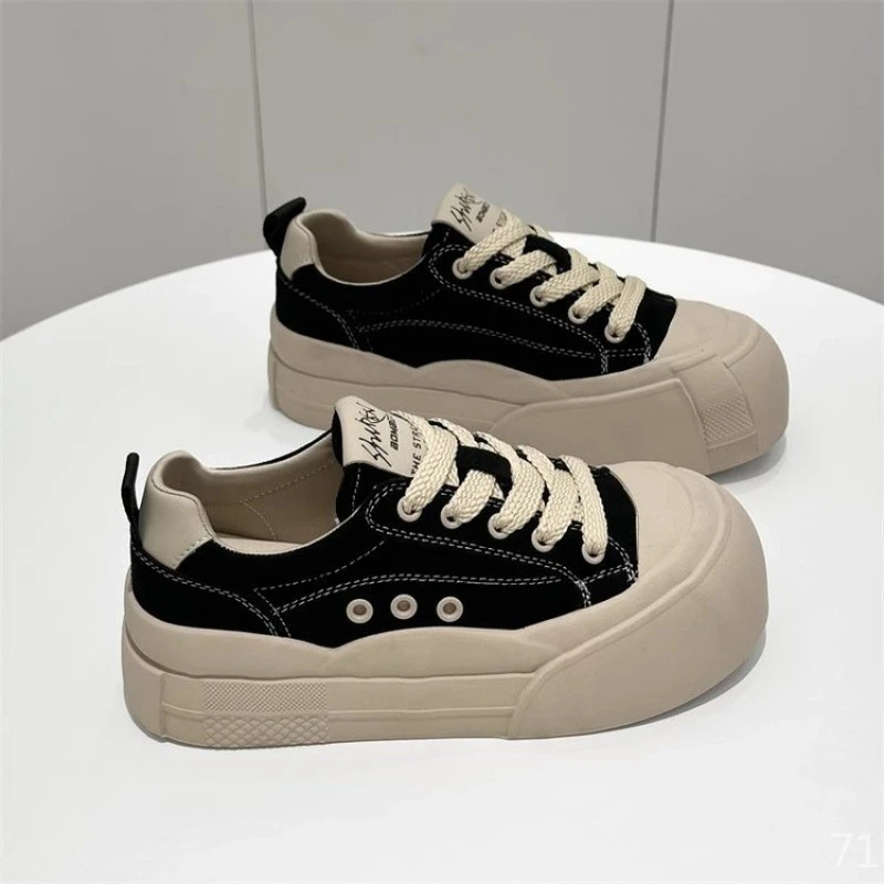 女式帆布鞋 新款女鞋轻便百搭女帆布鞋厚底休闲厚底学生鞋