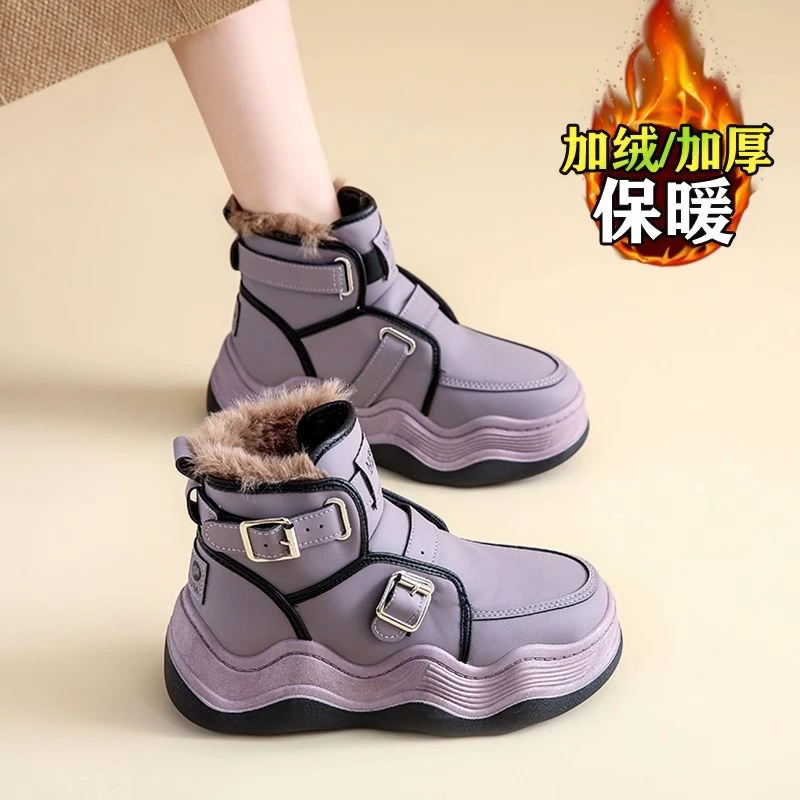 断码【万达撤柜】雪地靴女2025新款冬季短靴加绒加厚保暖东北