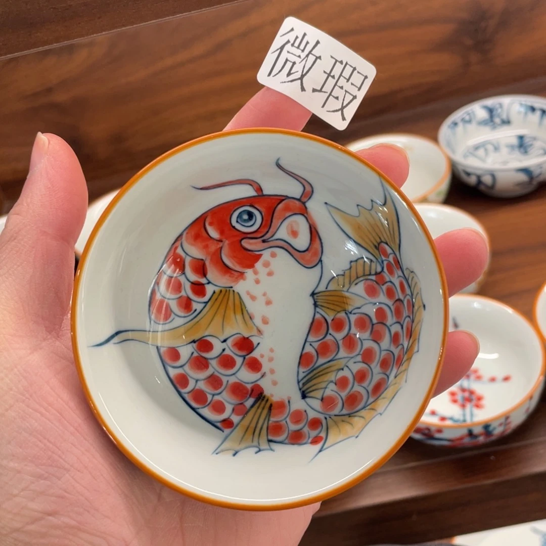 釉下手绘茶具微瑕