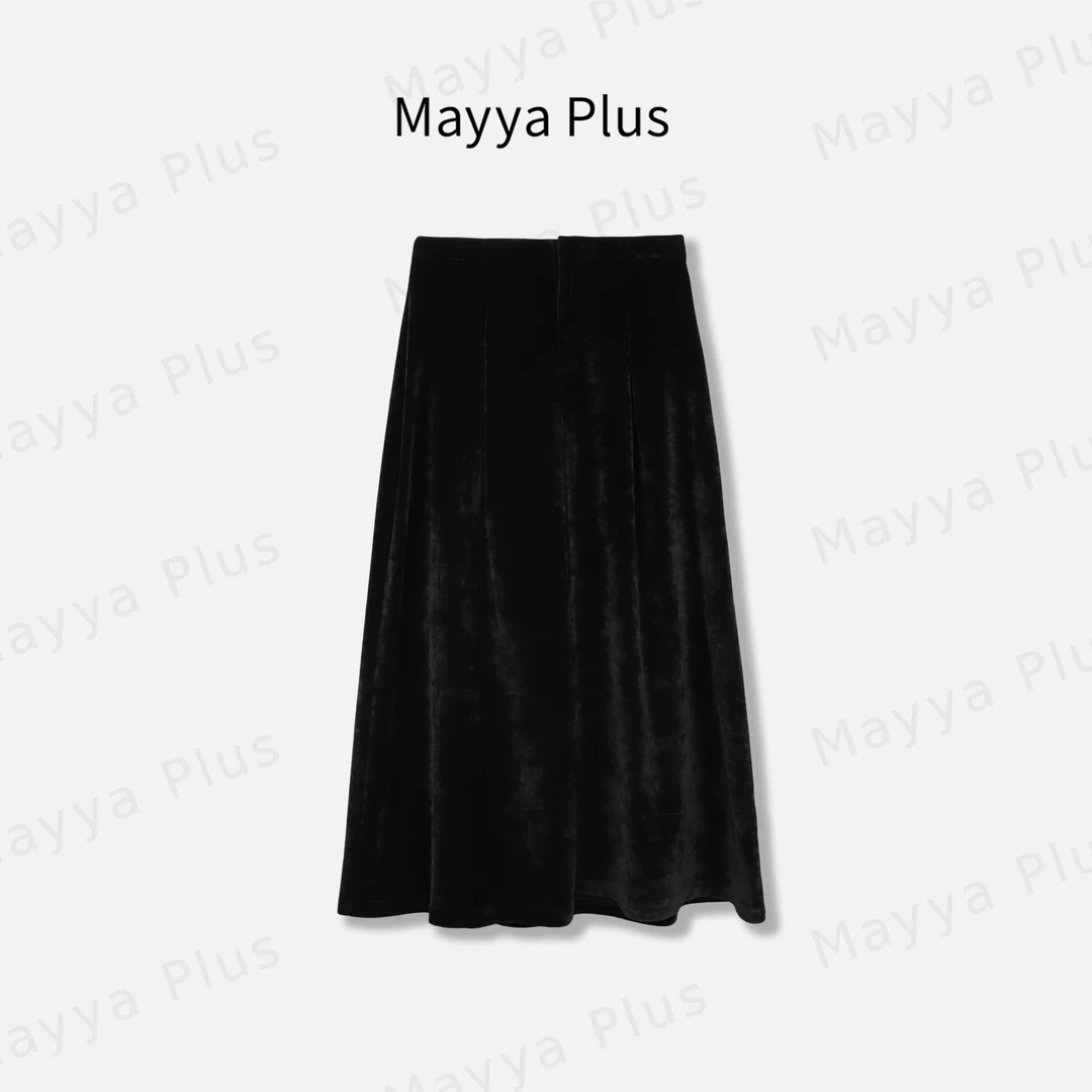 【曼尼时光】Mayya Plus麦芽定制秋季流光风百搭A字半身裙32537091