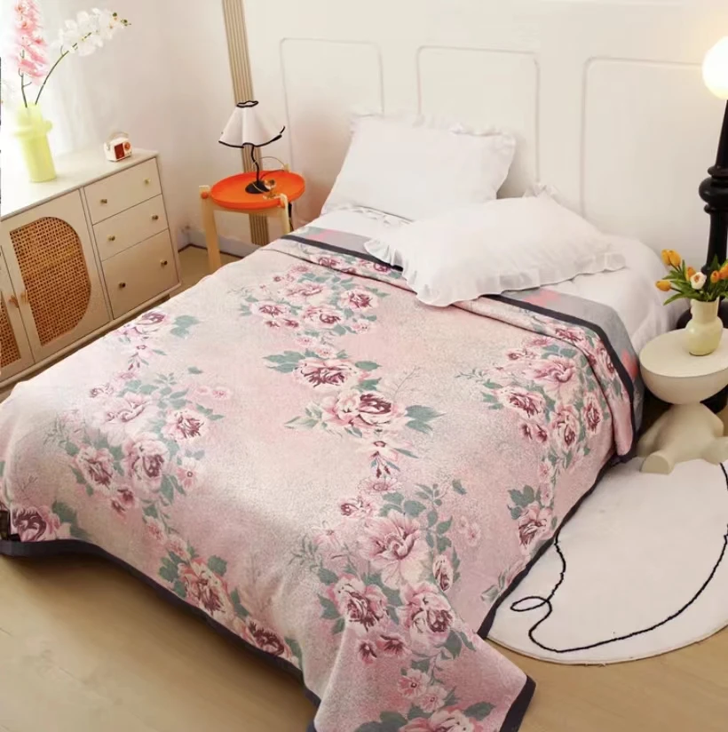 芳华细纱210*230多层纱布恒温盖毯毛巾被多功能亲肤床盖四季通用