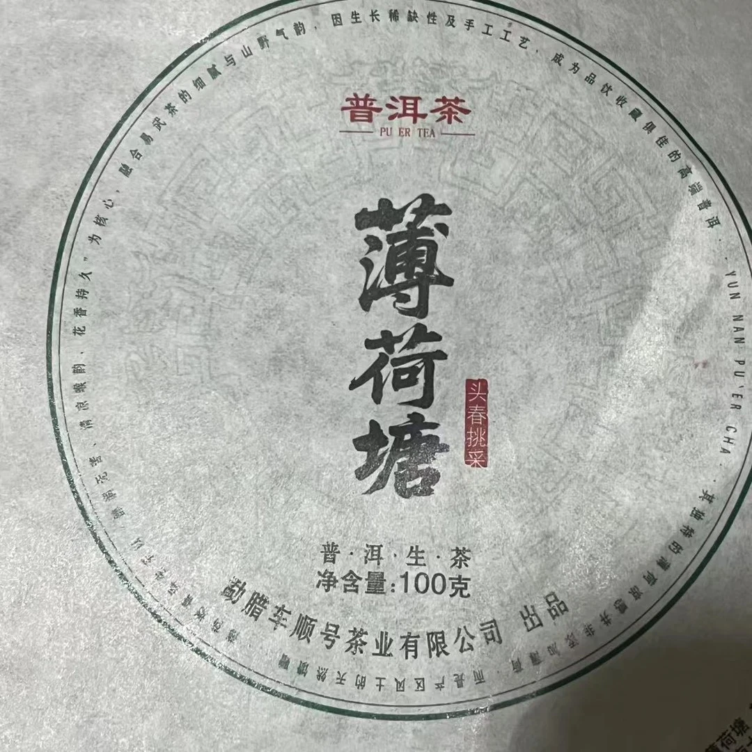 云南普洱茶生茶2025年薄荷糖100克饼