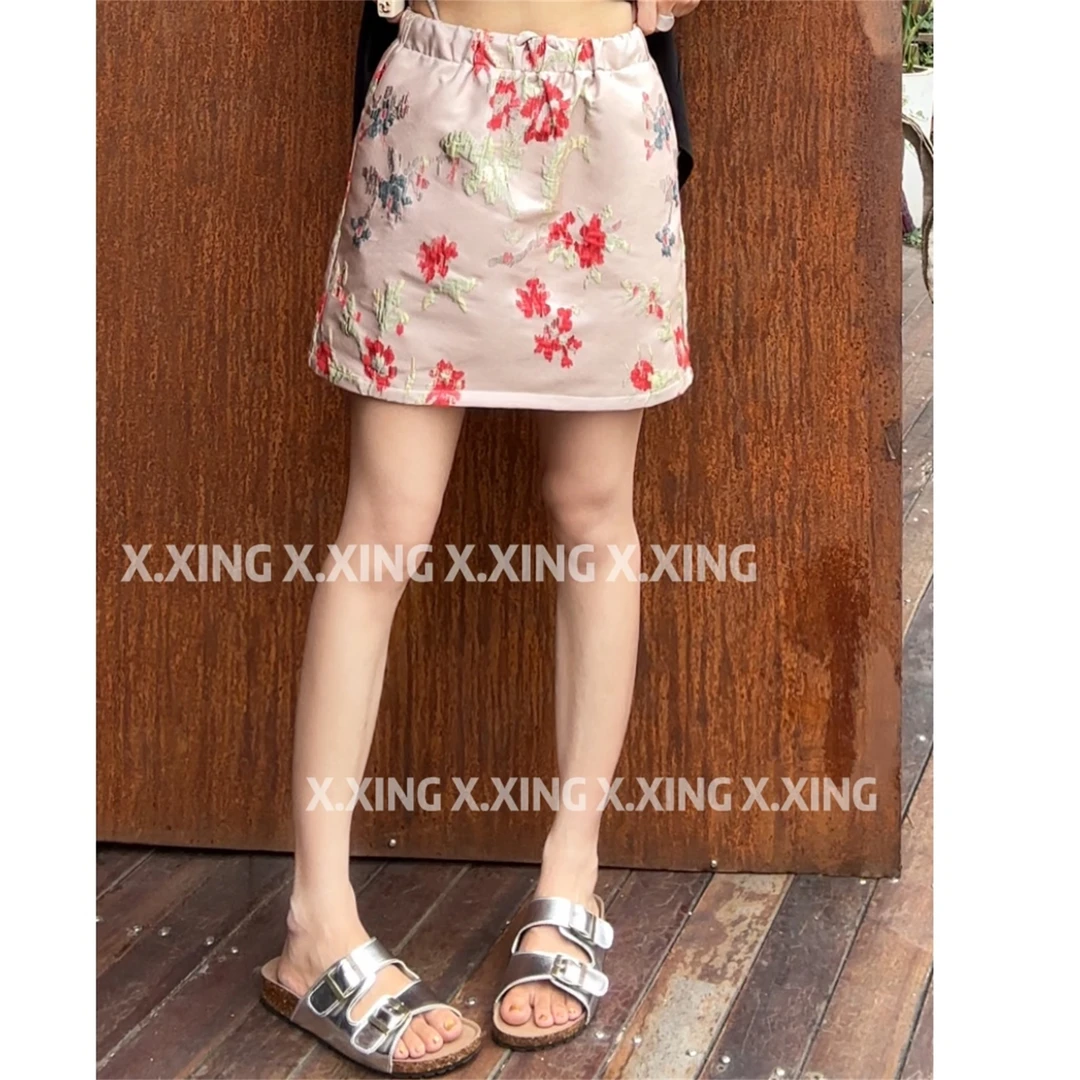 X.x.提花休闲时尚短裙新款百搭显瘦a字半身裙女夏C31-1277