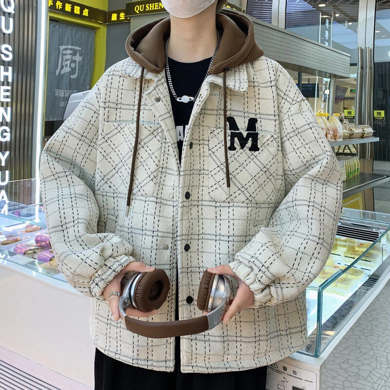 青少年学生春秋新款男生毛呢外套高档短款大衣休闲百搭宽松潮流