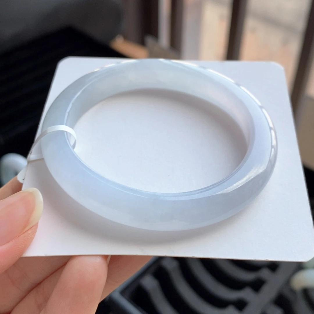 翡翠未镶嵌手镯冰贵妃53.5有纹